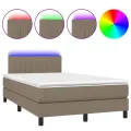 cadre de lit avec matelas LED Taupe 120x200 cm Tissu