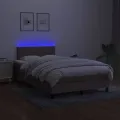 cadre de lit avec matelas LED Taupe 120x200 cm Tissu