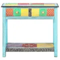 Table console peinte à la main 80x35x75 cm Bois de manguier