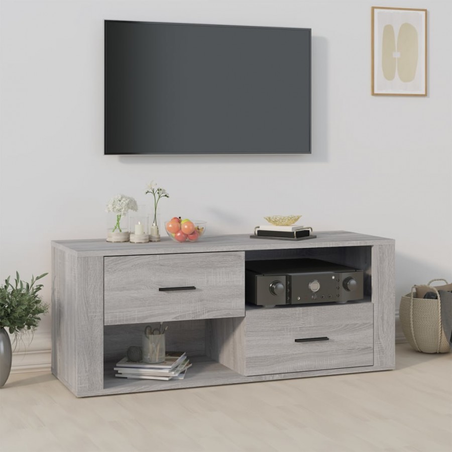 Meuble TV Sonoma gris 100x35x40 cm Bois d'ingénierie