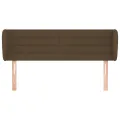 Tête de lit avec oreilles Marron foncé 147x23x78/88 cm Tissu