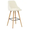 Chaises de bar lot de 2 crème velours