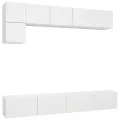 Ensemble de meuble TV 5 pcs Blanc Aggloméré