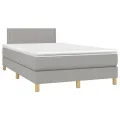 cadre de lit matelas LED Gris clair 120x200 cm Tissu