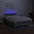 cadre de lit matelas LED Gris clair 120x200 cm Tissu