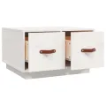 Table basse Blanc 60x53x35 cm Bois massif de pin