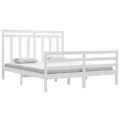 Cadre de lit Blanc Bois massif 160x200 cm