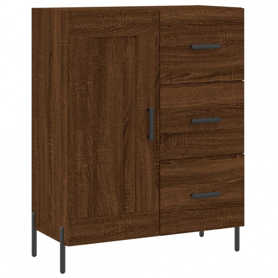 Buffet chêne marron 69,5x34x90 cm bois d'ingénierie