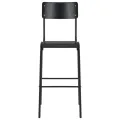 Chaises de bar lot de 6 noir contreplaqué solide et acier