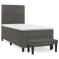 cadre de lit avec matelas Gris foncé 100x200 cm