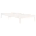 Cadre de lit Blanc Bois de pin massif 90x200 cm