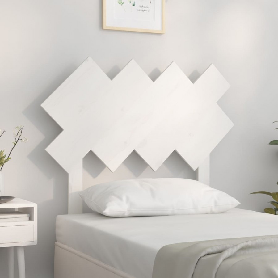 Tête de lit Blanc 92x3x81 cm Bois massif de pin