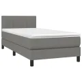 cadre de lit avec matelas Gris foncé 80x200 cm Tissu