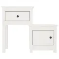 Table de chevet Blanc 79,5x38x65,5 cm Bois de pin massif