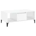 Table basse Blanc brillant 90x50x36,5 cm Bois d'ingénierie