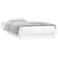 Cadre de lit à LED blanc 75x190 cm petit simple bois massif