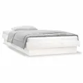 Cadre de lit à LED blanc 75x190 cm petit simple bois massif