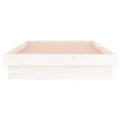 Cadre de lit à LED blanc 75x190 cm petit simple bois massif