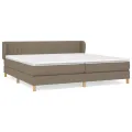 cadre de lit avec matelas Taupe 200x200 cm Tissu