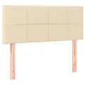cadre de lit avec matelas Crème 80x200 cm Tissu