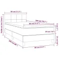cadre de lit avec matelas Crème 80x200 cm Tissu