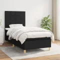 cadre de lit avec matelas Noir 100x200 cm Tissu