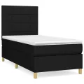 cadre de lit avec matelas Noir 100x200 cm Tissu