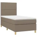cadre de lit et matelas et LED Taupe 80x200cm Tissu