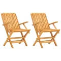 Chaises de jardin pliantes 2 pcs 61x67x90 cm bois massif teck