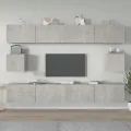 Ensemble de meubles TV 6 pcs Gris béton Bois d'ingénierie