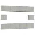 Ensemble de meubles TV 6 pcs Gris béton Bois d'ingénierie