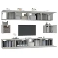 Ensemble de meubles TV 6 pcs Gris béton Bois d'ingénierie
