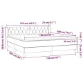 cadre de lit avec matelas Bleu 160x200 cm Tissu