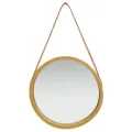 Miroir mural avec sangle 40 cm Doré