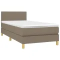 cadre de lit avec matelas LED Taupe 90x200 cm Tissu