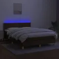 cadre de lit matelas et LED Marron foncé 140x200 cm