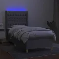 cadre de lit matelas LED Gris clair 80x200cm Tissu