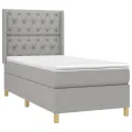 cadre de lit matelas LED Gris clair 80x200cm Tissu