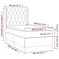 cadre de lit matelas LED Gris clair 80x200cm Tissu