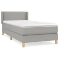 cadre de lit avec matelas Gris clair 80x200 cm Tissu