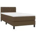 cadre de lit avec matelas Marron foncé 90x190 cm