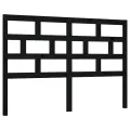 Tête de lit Noir 126x4x100 cm Bois massif de pin
