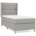 cadre de lit avec matelas Gris clair 80x200 cm Tissu