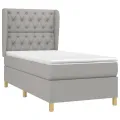 cadre de lit avec matelas Gris clair 80x200 cm Tissu