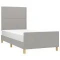 Cadre de lit avec tête de lit Gris clair 80x200 cm Tissu