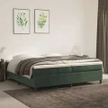 cadre de lit Vert foncé 200x200 cm Velours