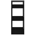 Bibliothèque/Séparateur de pièce Noir 41x35x91 cm Pin solide