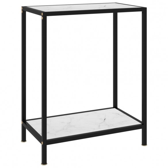 Table console Blanc 60x35x75 cm Verre trempé