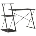 Bureau avec étagère Noir 116x50x93 cm