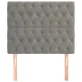 Têtes de lit 2 pcs Gris clair 100x7x78/88 cm Velours